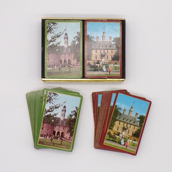 Vintage Congress Playing Cards Colonial Williamsburg Virginia Souvenir 2 Decks - Picture 3 of 7